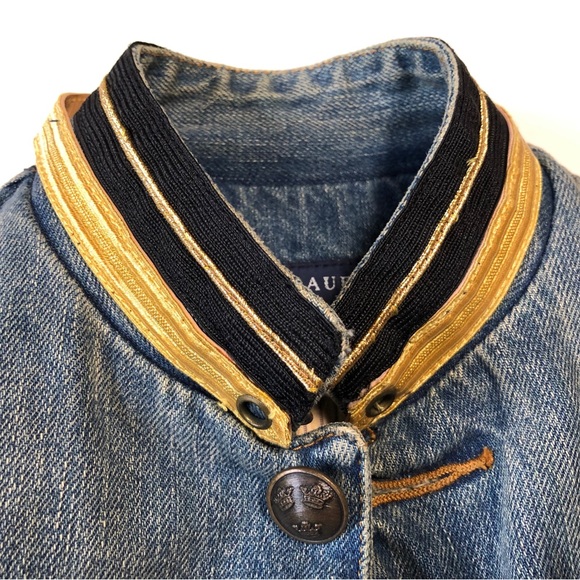 RARE: Ralph Lauren Jean Jacket with Gold Accents Size 2. - Picture 5 of 14
